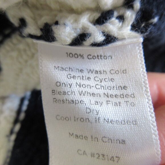 Talbots Womens Pullover Size M Knit Sweater Blue White Stripe Long Sleeve Cotton - Picture 13 of 13